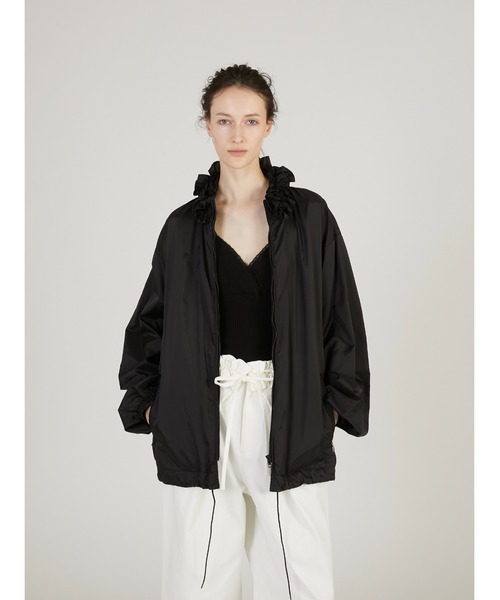 crinkle crinkle crinkle（クリンクルクリンクルクリンクル）の「【crinkle crinkle crinkle】【griguri】pocketable wind breaker/ポケッタブルウインドブレーカー（ブルゾン・レディース・ブラック/レッド・FREE）」の7枚目の写真