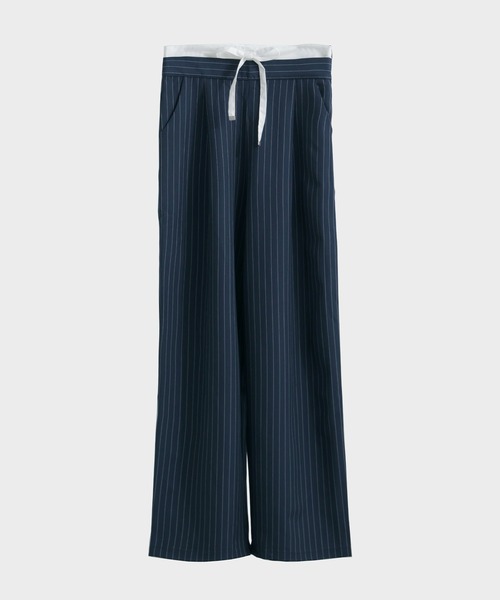 Fashion Letter(ファッションレター)の「ダブルウエスト ストライプワイドスラックス(スラックス・レディース・アイボリー/ネイビー/グレー・M)」の21枚目の写真