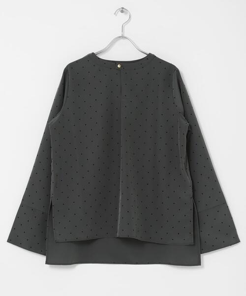 SENSE OF PLACE by URBAN RESEARCH（センスオブプレイスバイアーバンリサーチ）の「『イージーケア』ドットアソートTブラウス（シャツ/ブラウス・レディース・グレー系その他/ホワイト系その他/ベージュ・ONE）」の4枚目の写真