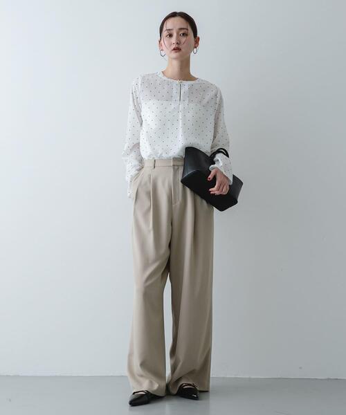 SENSE OF PLACE by URBAN RESEARCH（センスオブプレイスバイアーバンリサーチ）の「『イージーケア』ドットアソートTブラウス（シャツ/ブラウス・レディース・グレー系その他/ホワイト系その他/ベージュ・ONE）」の12枚目の写真