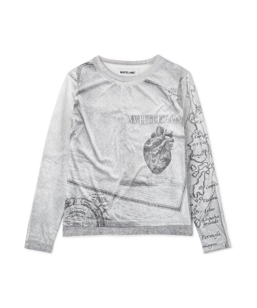 WHITELAND(ホワイトランド)の「WHITELAND/ホワイトランド/TRANSCRIPTION L/S TEE(Tシャツ/カットソー・メンズ・グレー・F)」の1枚目の写真