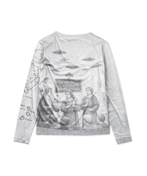 WHITELAND(ホワイトランド)の「WHITELAND/ホワイトランド/TRANSCRIPTION L/S TEE(Tシャツ/カットソー・メンズ・グレー・F)」の2枚目の写真