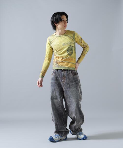 WHITELAND(ホワイトランド)の「WHITELAND/ホワイトランド/TRANSCRIPTION L/S TEE(Tシャツ/カットソー・メンズ・グレー/イエロー・F)」の16枚目の写真