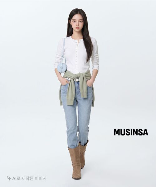 MUSINSA STANDARD WOMAN（ムシンサスタンダードウーマン）の「ウィメンズリブスリムフックジャージカーディガン[ホワイト]（カーディガン/ボレロ・レディース・その他・SMALL/MEDIUM/LARGE/X-SMALL）」の7枚目の写真