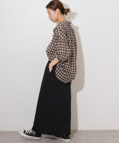 JOURNAL STANDARD relume（ジャーナルスタンダード　レリューム）の「《WEB限定追加》スウェットマキシスカート（スカート・レディース・ブラウン/ブラック系その他/グレー・FREE）」の5枚目の写真