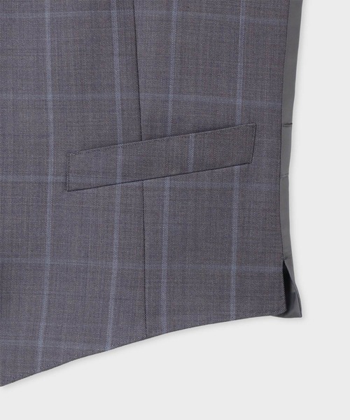 Paul Smith（ポールスミス）の「スモーキートーン ウィンドウペーン 6ボタンベスト / 163001 790NS（スーツベスト・メンズ・グレイッシュブルー/ダークグリーン・XX-LARGE/MEDIUM/LARGE/X-LARGE/L2）」の4枚目の写真