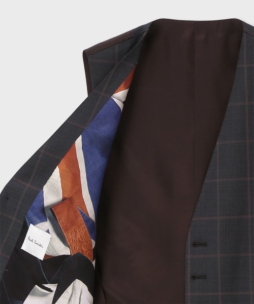 Paul Smith（ポールスミス）の「スモーキートーン ウィンドウペーン 6ボタンベスト / 163001 790NS（スーツベスト・メンズ・グレイッシュブルー/ダークグリーン・XX-LARGE/MEDIUM/LARGE/X-LARGE/L2）」の6枚目の写真