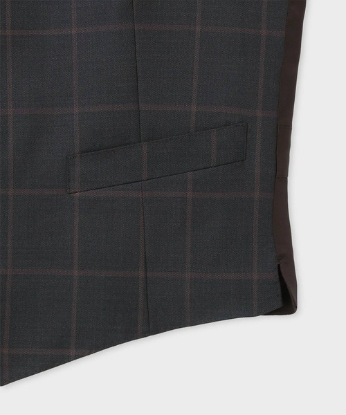 Paul Smith（ポールスミス）の「スモーキートーン ウィンドウペーン 6ボタンベスト / 163001 790NS（スーツベスト・メンズ・グレイッシュブルー/ダークグリーン・XX-LARGE/MEDIUM/LARGE/X-LARGE/L2）」の7枚目の写真