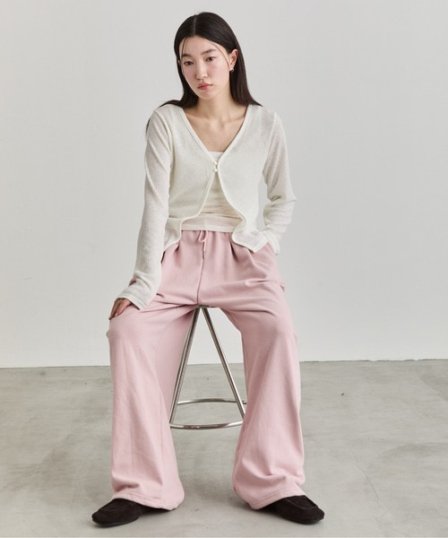 NUJOH(ヌゾ)の「Soft Wide Banding Pants / ソフトワイドバンディングパンツ(スウェットパンツ・レディース・ブラック/ピンク/グレー・FREE)」の11枚目の写真