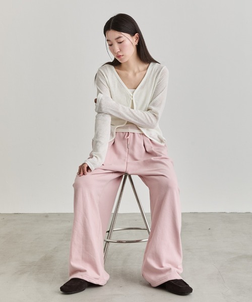 NUJOH(ヌゾ)の「Soft Wide Banding Pants / ソフトワイドバンディングパンツ(スウェットパンツ・レディース・ブラック/ピンク/グレー・FREE)」の12枚目の写真