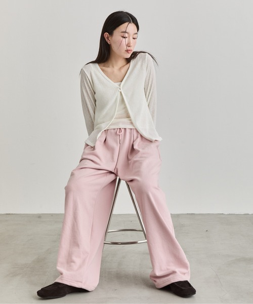 NUJOH(ヌゾ)の「Soft Wide Banding Pants / ソフトワイドバンディングパンツ(スウェットパンツ・レディース・ブラック/ピンク/グレー・FREE)」の13枚目の写真