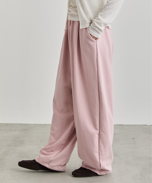 NUJOH(ヌゾ)の「Soft Wide Banding Pants / ソフトワイドバンディングパンツ(スウェットパンツ・レディース・ブラック/ピンク/グレー・FREE)」の9枚目の写真