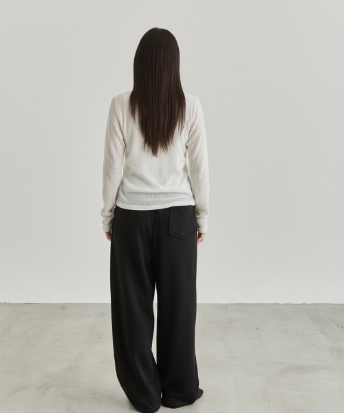 NUJOH(ヌゾ)の「Soft Wide Banding Pants / ソフトワイドバンディングパンツ(スウェットパンツ・レディース・ブラック/ピンク/グレー・FREE)」の18枚目の写真