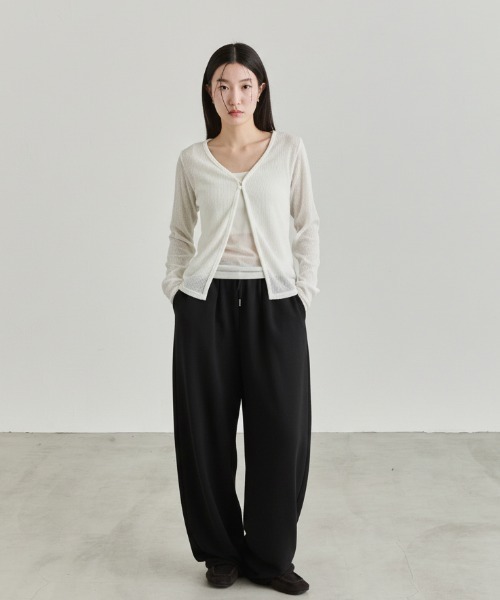 NUJOH(ヌゾ)の「Soft Wide Banding Pants / ソフトワイドバンディングパンツ(スウェットパンツ・レディース・ブラック/ピンク/グレー・FREE)」の17枚目の写真