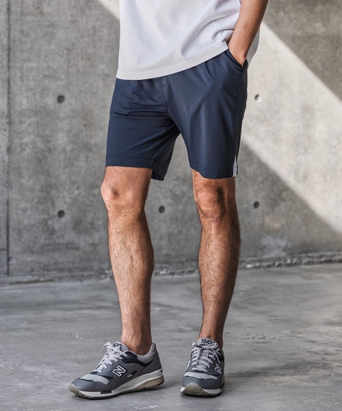 1minute 1second(ワンミニットワンセカンド)の「mp14691-high stretch knit shorts イージーショートパンツ(1M26N080)(その他パンツ・メンズ・ネイビー/ホワイト系その他/ブラック・XL/L/M/S)」の12枚目の写真