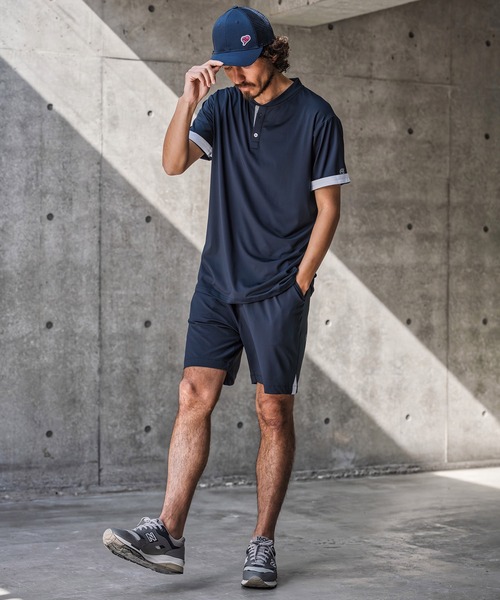 1minute 1second(ワンミニットワンセカンド)の「mp14691-high stretch knit shorts イージーショートパンツ(1M26N080)(その他パンツ・メンズ・ネイビー/ホワイト系その他/ブラック・XL/L/M/S)」の15枚目の写真