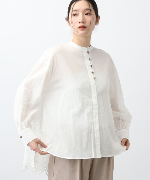 studio CLIP(スタディオクリップ)の「《natural by ckip》カットワーク刺繍ブラウス(シャツ/ブラウス・レディース・ブラウン/ブラック/オフホワイト・MEDIUM/LARGE)」の1枚目の写真