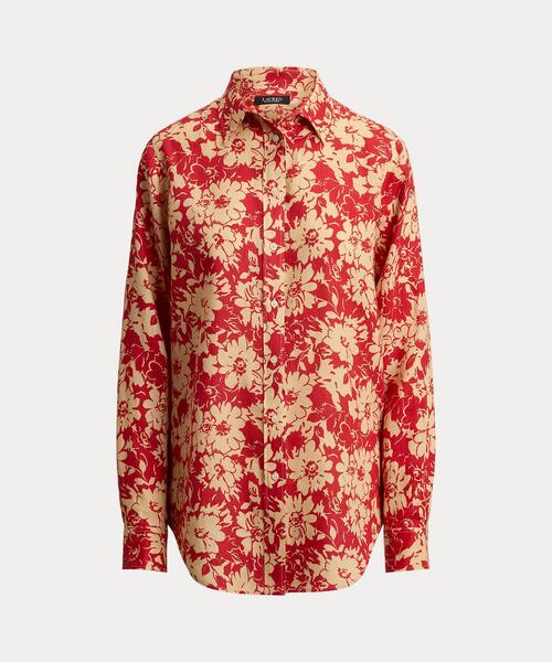 LAUREN RALPH LAUREN（ローレン ラルフ ローレン）の「リラックス フィット フローラル リネン シャツ（シャツ/ブラウス・レディース・レッド・S/M/XS）」の5枚目の写真
