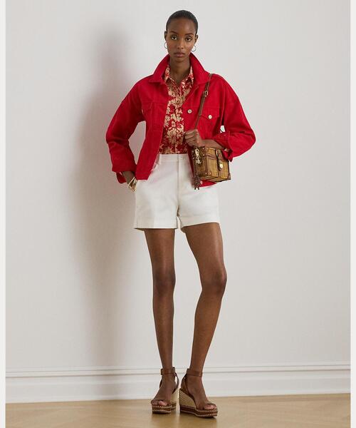 LAUREN RALPH LAUREN（ローレン ラルフ ローレン）の「リラックス フィット フローラル リネン シャツ（シャツ/ブラウス・レディース・レッド・S/M/XS）」の2枚目の写真