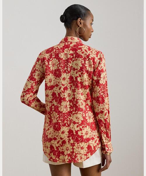 LAUREN RALPH LAUREN（ローレン ラルフ ローレン）の「リラックス フィット フローラル リネン シャツ（シャツ/ブラウス・レディース・レッド・S/M/XS）」の3枚目の写真