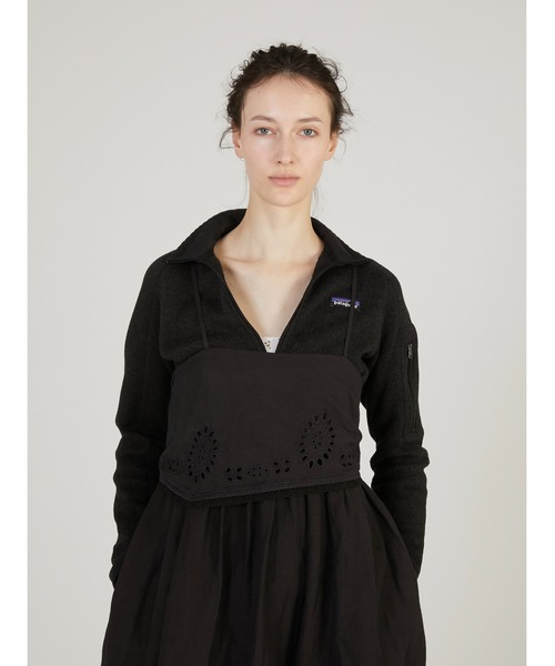 crinkle crinkle crinkle（クリンクルクリンクルクリンクル）の「【crinkle crinkle crinkle】embroidey chief cami onepiece/エンブロイダリーチーフキャミワンピース（ワンピース・レディース・ホワイト/ブラック・FREE）」の7枚目の写真