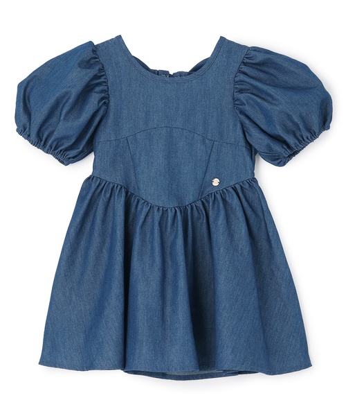 petit main（プティマイン）の「【リンク】袖パフペプラムワンピース（シャツワンピース・キッズ・ブルー/ブラック・120cm/110cm/100cm/90cm/80ｃｍ/130cm）」の13枚目の写真