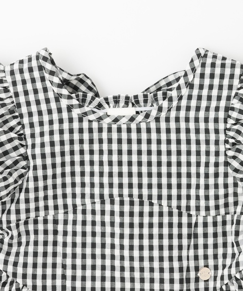 petit main（プティマイン）の「【リンク】袖パフペプラムワンピース（シャツワンピース・キッズ・ブルー/ブラック・120cm/110cm/100cm/90cm/80ｃｍ/130cm）」の11枚目の写真