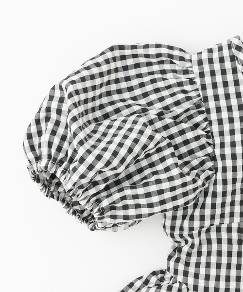 petit main（プティマイン）の「【リンク】袖パフペプラムワンピース（シャツワンピース・キッズ・ブルー/ブラック・120cm/110cm/100cm/90cm/80ｃｍ/130cm）」の10枚目の写真