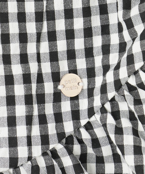 petit main（プティマイン）の「【リンク】袖パフペプラムワンピース（シャツワンピース・キッズ・ブルー/ブラック・120cm/110cm/100cm/90cm/80ｃｍ/130cm）」の9枚目の写真