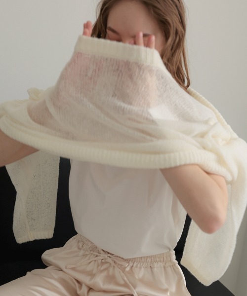 DONOBAN(ドノバン)の「シアーモヘアニット(ニット/セーター・レディース・ピンク/ブラウン/ホワイト・ONE SIZE)」の11枚目の写真