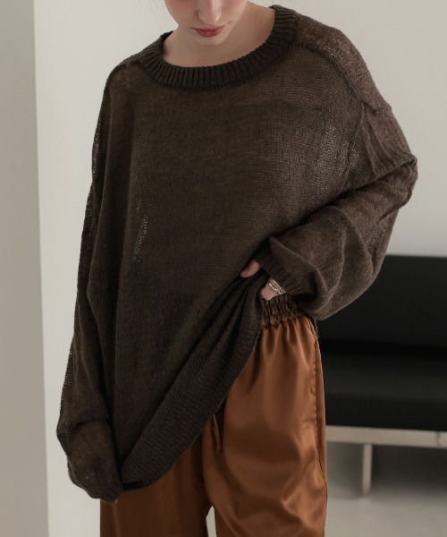 DONOBAN(ドノバン)の「シアーモヘアニット(ニット/セーター・レディース・ピンク/ブラウン/ホワイト・ONE SIZE)」の17枚目の写真