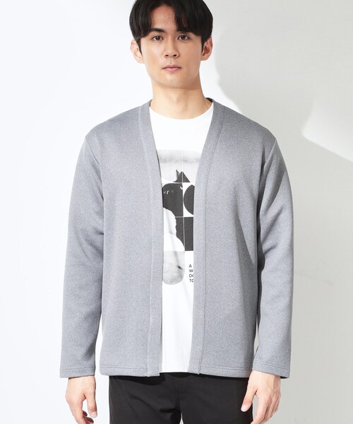THE SHOP TK （ザ ショップ ティーケー ）の「スエードタッチカーディガン 洗濯機OK（カーディガン/ボレロ・メンズ・グレー・02/03/04）」の4枚目の写真