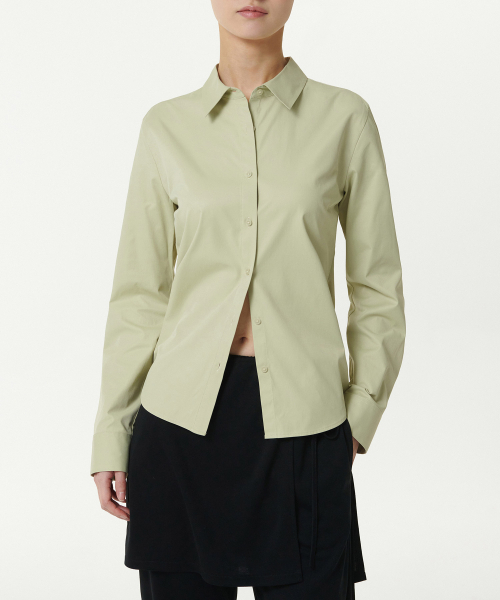 MUSINSA STANDARD WOMAN（ムシンサスタンダードウーマン）の「ウィメンズスリムフィットシャツ[ペイルグリーン]（シャツ/ブラウス・レディース・その他・SMALL/X-SMALL/LARGE/MEDIUM）」の2枚目の写真