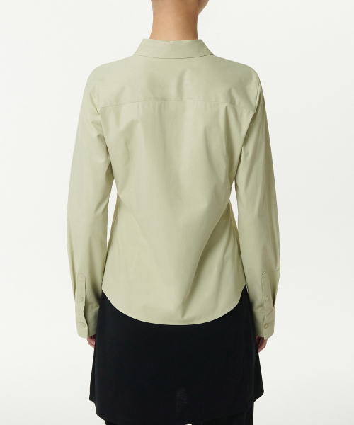 MUSINSA STANDARD WOMAN（ムシンサスタンダードウーマン）の「ウィメンズスリムフィットシャツ[ペイルグリーン]（シャツ/ブラウス・レディース・その他・SMALL/X-SMALL/LARGE/MEDIUM）」の3枚目の写真