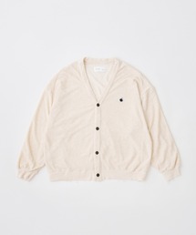 【ADAMPATEK/アダムパテック】washed cotton pile raw-edge cardigan/パイルカーディガン