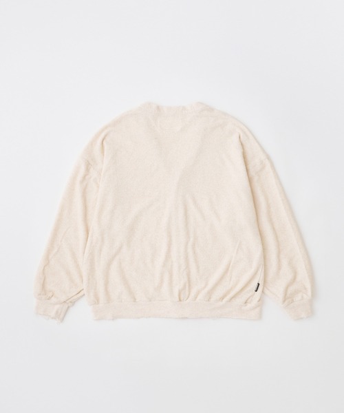 ADAM PATEK(アダムパテック)の「【ADAMPATEK/アダムパテック】washed cotton pile raw-edge cardigan/パイルカーディガン(カーディガン/ボレロ・メンズ・アイボリー/ブラック・1/2)」の3枚目の写真