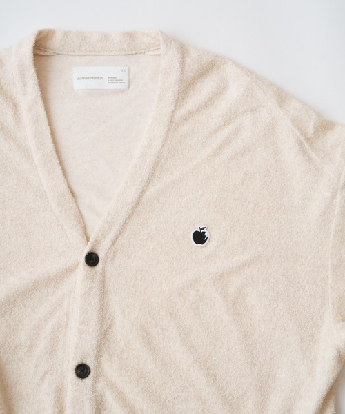 ADAM PATEK(アダムパテック)の「【ADAMPATEK/アダムパテック】washed cotton pile raw-edge cardigan/パイルカーディガン(カーディガン/ボレロ・メンズ・アイボリー/ブラック・1/2)」の5枚目の写真