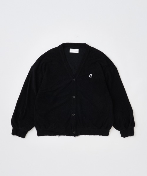 ADAM PATEK(アダムパテック)の「【ADAMPATEK/アダムパテック】washed cotton pile raw-edge cardigan/パイルカーディガン(カーディガン/ボレロ・メンズ・アイボリー/ブラック・1/2)」の7枚目の写真