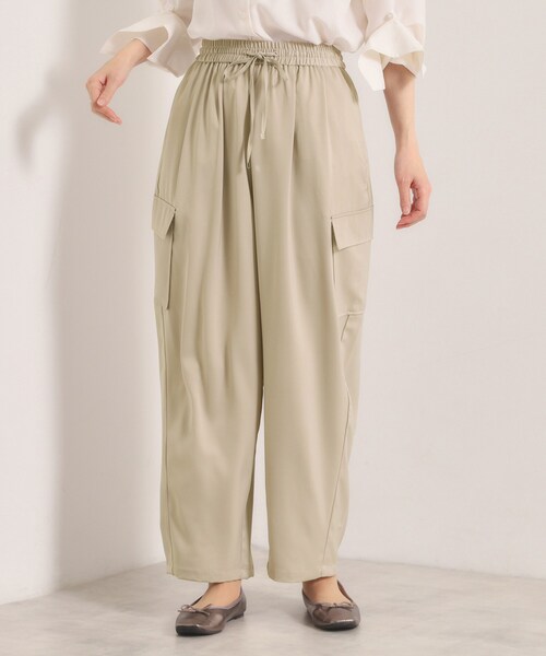 ITS'DEMO（イッツデモ）の「【手洗い可】サテンカーゴパンツ（その他パンツ・レディース・ナチュラル/ブラウン系その他/ブラック・00）」の3枚目の写真