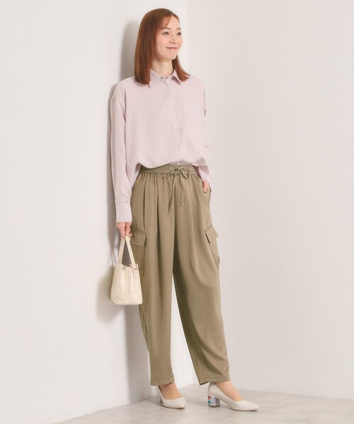 ITS'DEMO（イッツデモ）の「【手洗い可】サテンカーゴパンツ（その他パンツ・レディース・ナチュラル/ブラウン系その他/ブラック・00）」の14枚目の写真