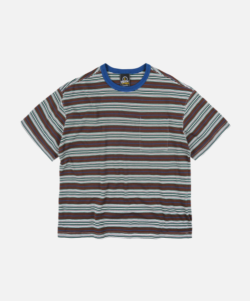 FRIZMWORKS(フリズムワークス)の「HORIZON STRIPE HALF TEE _ BROWN(Tシャツ/カットソー・メンズ・その他・LARGE/MEDIUM/SMALL/X-LARGE)」の1枚目の写真