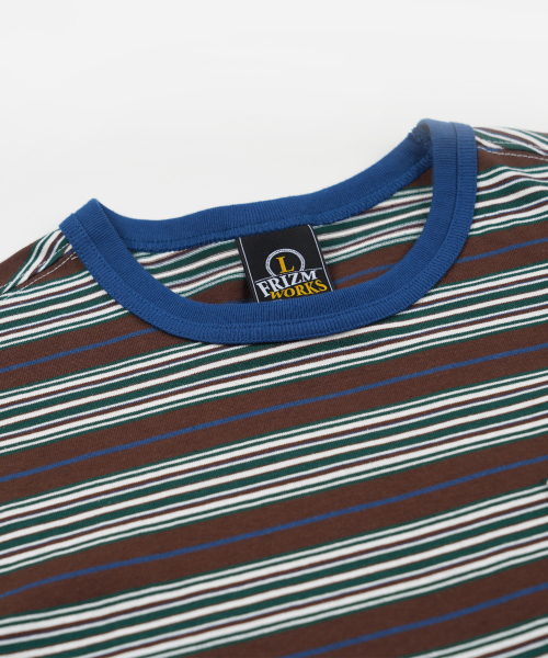 FRIZMWORKS(フリズムワークス)の「HORIZON STRIPE HALF TEE _ BROWN(Tシャツ/カットソー・メンズ・その他・LARGE/MEDIUM/SMALL/X-LARGE)」の3枚目の写真