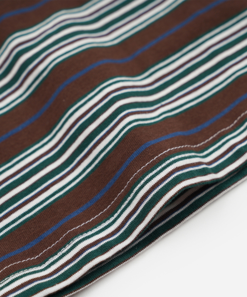 FRIZMWORKS(フリズムワークス)の「HORIZON STRIPE HALF TEE _ BROWN(Tシャツ/カットソー・メンズ・その他・LARGE/MEDIUM/SMALL/X-LARGE)」の5枚目の写真
