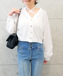 FUN（ファン）の「ラメマルチボタンカーデ（カーディガン/ボレロ）」