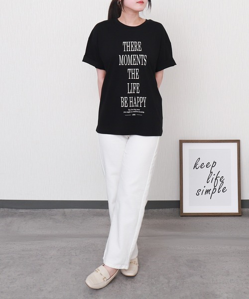 libelle more(リベル モア)の「【接触冷感】USAコットンBIGロゴプリントTシャツ(Tシャツ/カットソー・レディース・ブラック/オフホワイト/サックスブルー/グレイッシュベージュ・M/L)」の11枚目の写真