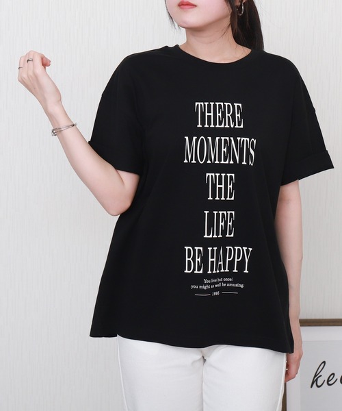 libelle more(リベル モア)の「【接触冷感】USAコットンBIGロゴプリントTシャツ(Tシャツ/カットソー・レディース・ブラック/オフホワイト/サックスブルー/グレイッシュベージュ・M/L)」の14枚目の写真