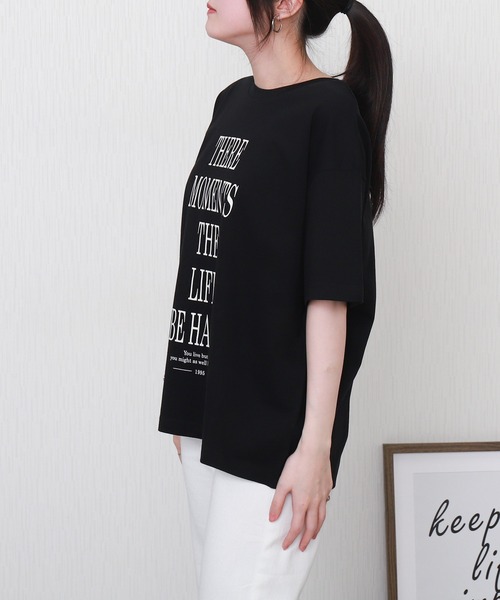 libelle more(リベル モア)の「【接触冷感】USAコットンBIGロゴプリントTシャツ(Tシャツ/カットソー・レディース・ブラック/オフホワイト/サックスブルー/グレイッシュベージュ・M/L)」の16枚目の写真