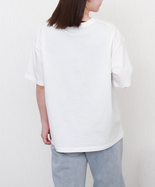 libelle more(リベル モア)の「【接触冷感】USAコットンBIGロゴプリントTシャツ(Tシャツ/カットソー・レディース・ブラック/オフホワイト/サックスブルー/グレイッシュベージュ・M/L)」の8枚目の写真