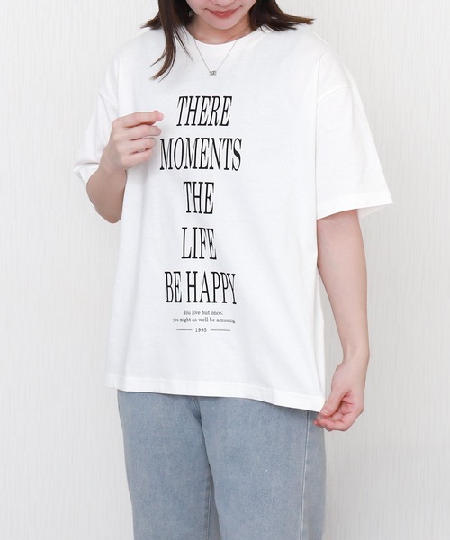 libelle more(リベル モア)の「【接触冷感】USAコットンBIGロゴプリントTシャツ(Tシャツ/カットソー・レディース・ブラック/オフホワイト/サックスブルー/グレイッシュベージュ・M/L)」の7枚目の写真