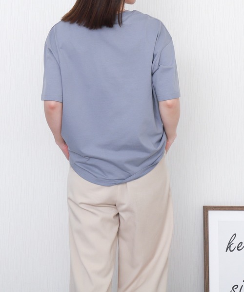 libelle more(リベル モア)の「【接触冷感】USAコットンBIGロゴプリントTシャツ(Tシャツ/カットソー・レディース・ブラック/オフホワイト/サックスブルー/グレイッシュベージュ・M/L)」の21枚目の写真